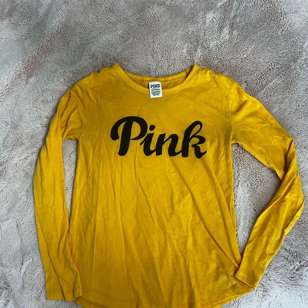 PINK Victoria's Secret Mustard Tee